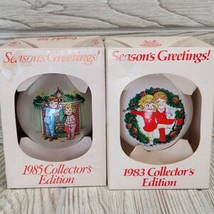 2 Campbell‎ Kids 1983 1985 Christmas Tree Ornament Collector Edition Food Soup